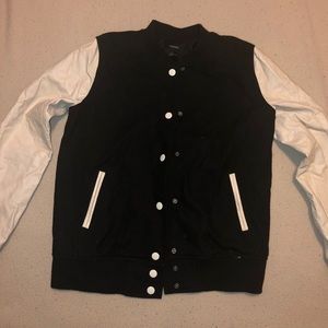 Forever 21 black varsity bomber jacket
